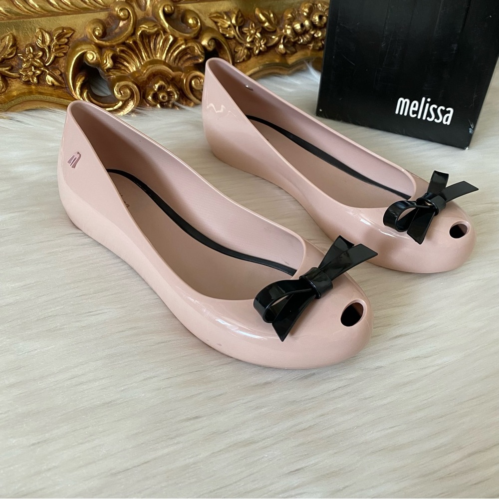 Melissa Ultragirl Bow Pink/ Black AD Flats